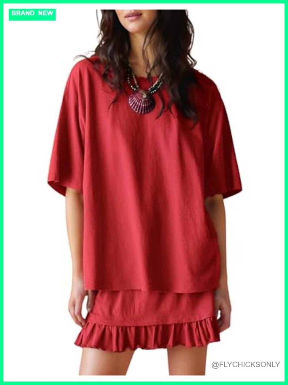 Women's 2 Piece Skirt Set Round Neck Short Sleeve Casual Outfit Pleated Skirt